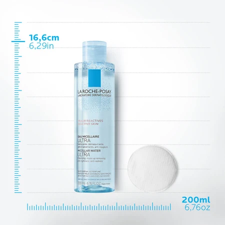 Міцелярна рідина La Roche-Posay Micellar Water Ultra Reactive Skin для гіперчутливої шкіри обличчя, 200 мл: ціни та характеристики