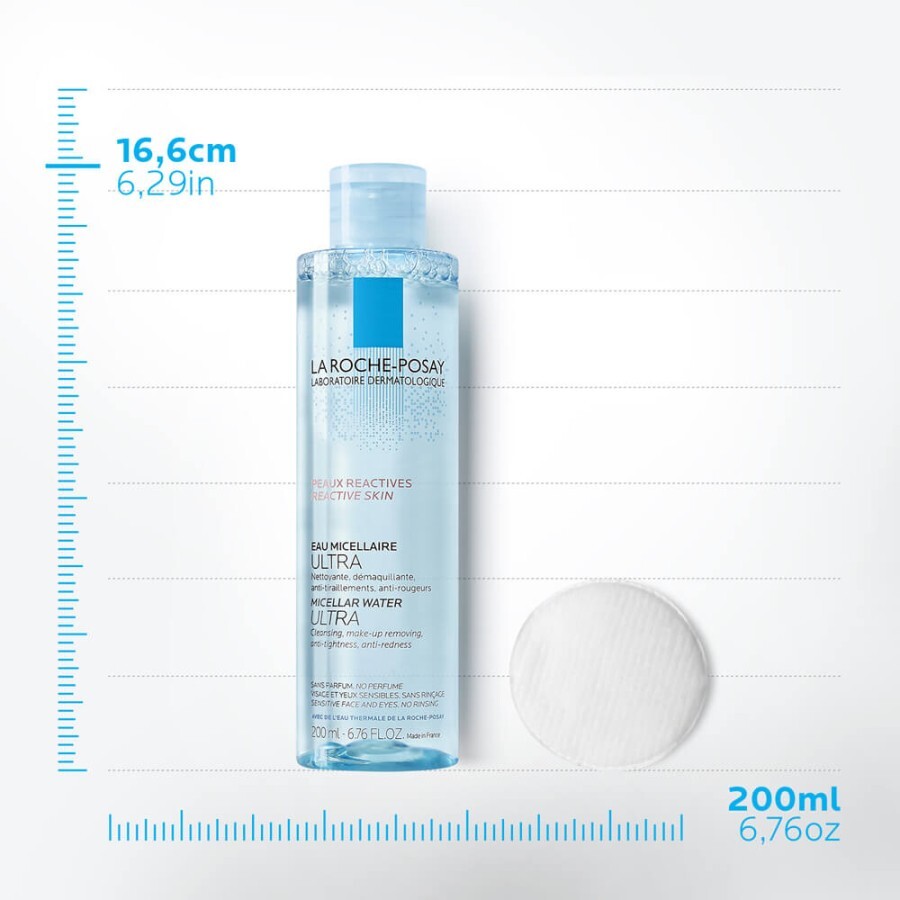 Міцелярна рідина La Roche-Posay Micellar Water Ultra Reactive Skin для гіперчутливої шкіри обличчя, 200 мл: ціни та характеристики