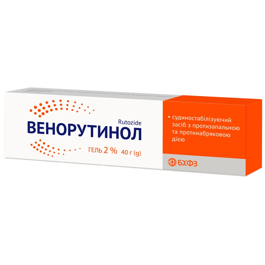 Венорутинол гель 2 % туба 40 г: ціни та характеристики