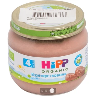 Пюре HiPP Говядина органическое мясное, 80 г