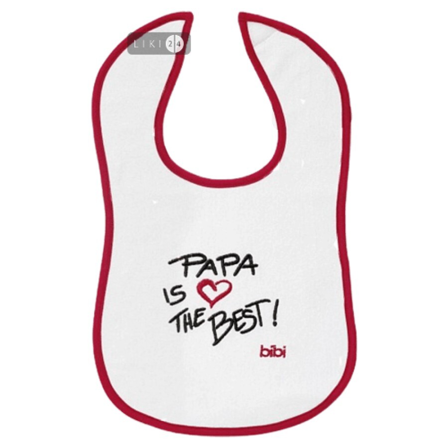 Нагрудник дитячий Bibi Papa Is The Best з вишивкою 103310: ціни та характеристики