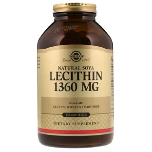 Натуральный соевый лецитин Natural Soya Lecithin Solgar 250 желатиновых капсул