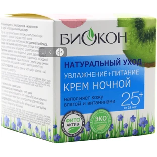 Крем для обличчя Біокон, Натуральний догляд 25+, Зволоження + живлення, 50 мл