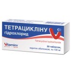 Тетрацикліну гідрохлорид табл. в/о 100 мг блістер №20: ціни та характеристики
