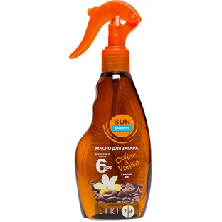 Масло Sun Energy Кофе и ваниль для загара SPF 6, 200 мл