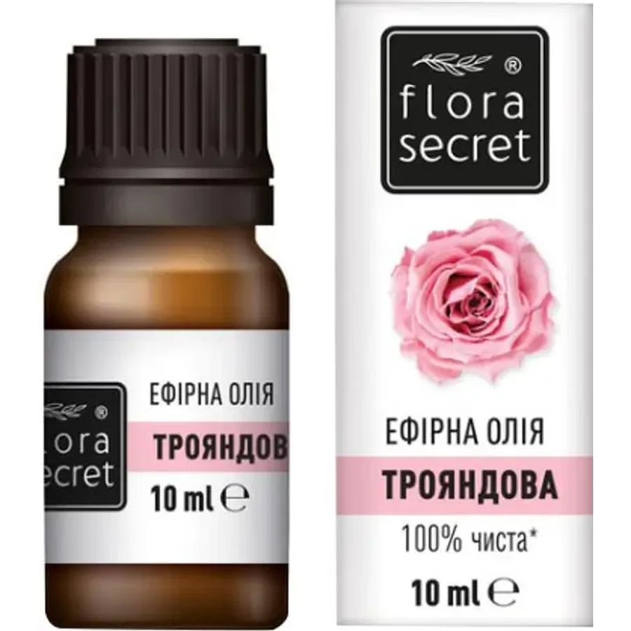 Олія ефірна трояндова Flora Secret, 10 мл: ціни та характеристики