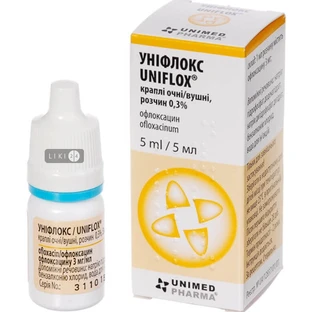 Унифлокс кап. глаз./уш. 0,3 % контейнер-капельница 5 мл