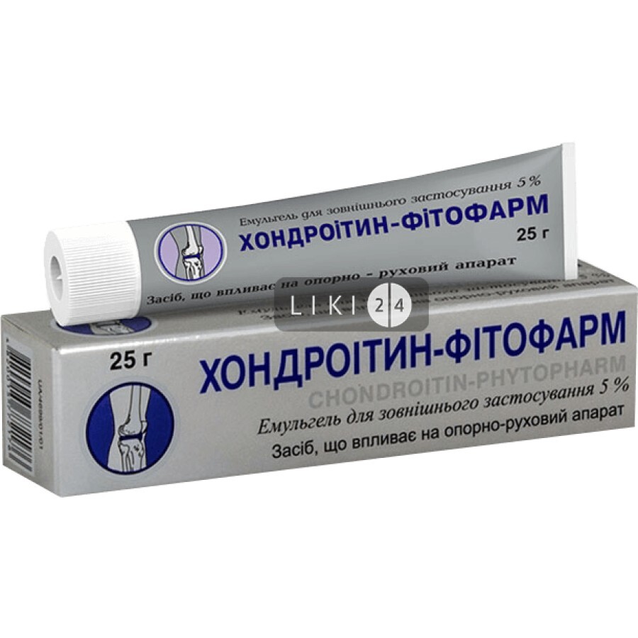 Хондроитин-фитофарм эмульгель д/наруж. прим. 5 % туба 25 г: цены и характеристики
