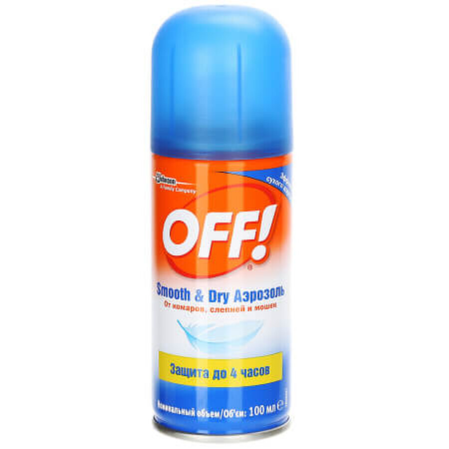 Аэрозоль от комаров OFF Smooth&Dry с эффектом сухого аэрозоля 100 мл: цены и характеристики