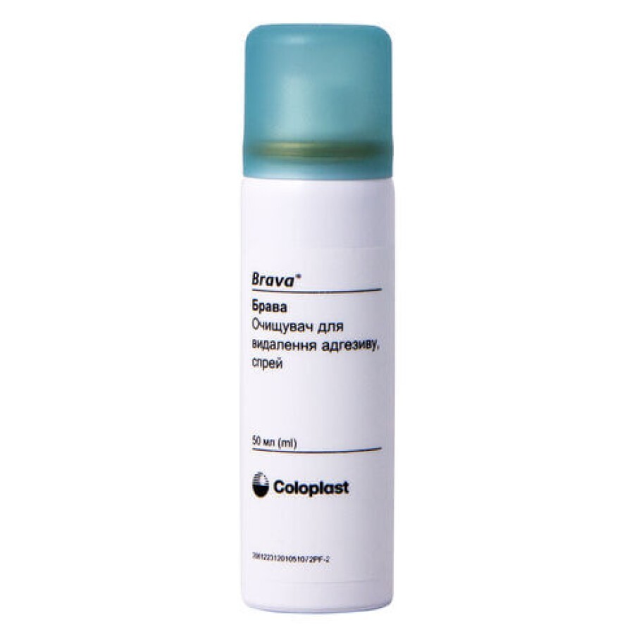 Спрей-очиститель Coloplast Brava 12010 для удаления адгезива c кожи, 50 мл: цены и характеристики