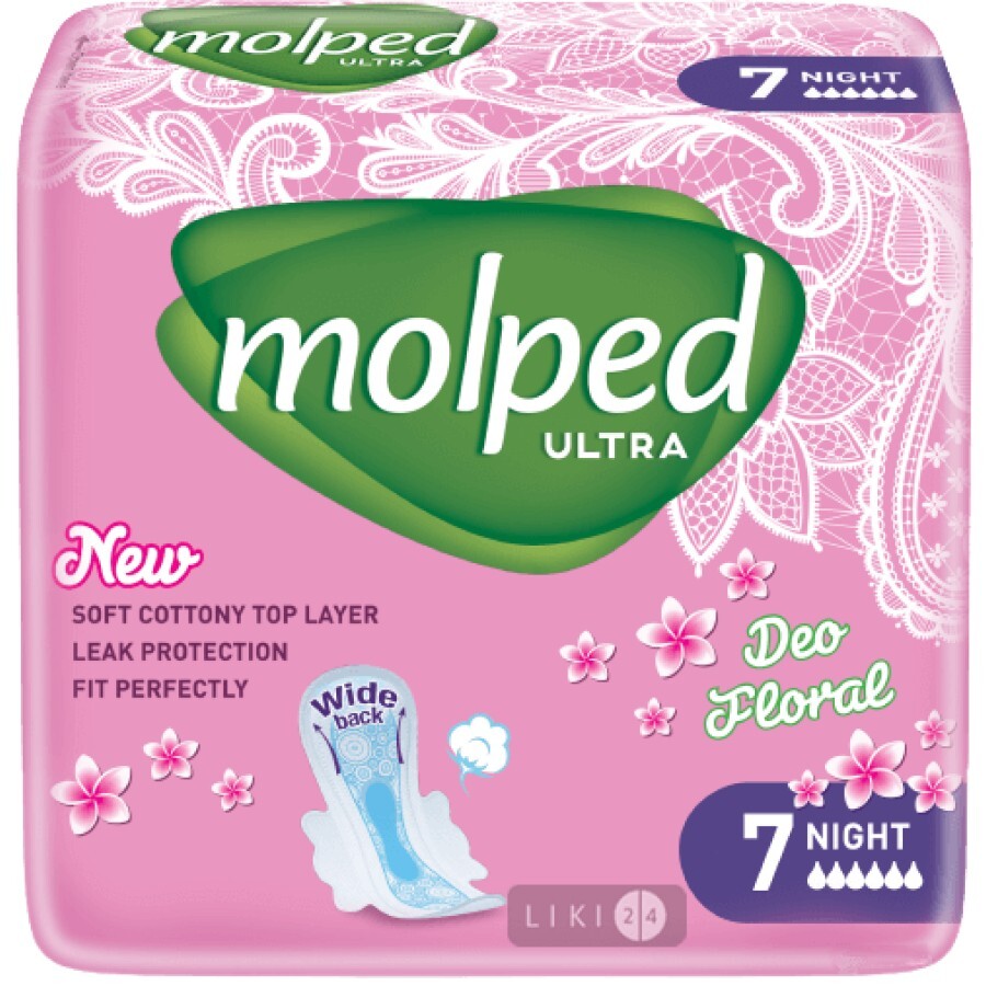 Прокладки Molped Ultra Night 12 шт: цены и характеристики
