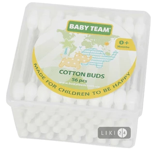 Ватные палочки Baby Team с ограничителем 56 шт