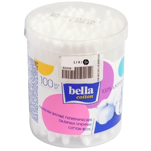 Ватні палички Bella Cotton 100 шт кругла банка