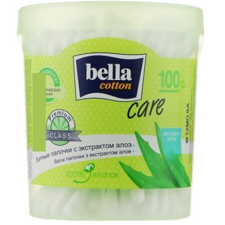 Палочки ватные Bella Cotton Care с экстрактом алоэ гигиенические, № 100