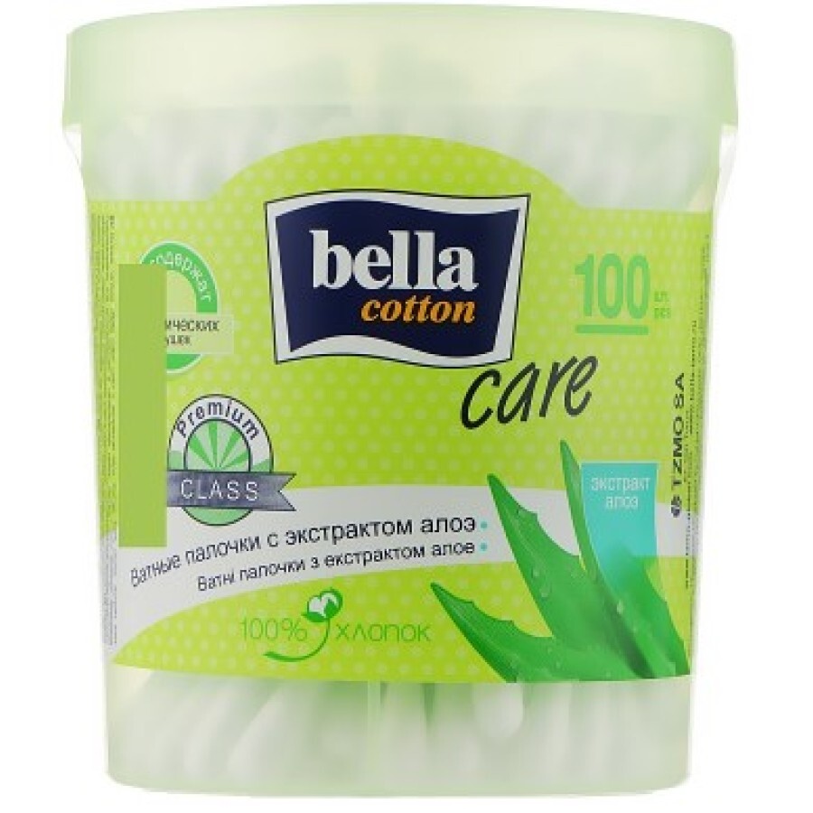 Палички ватяні Bella Cotton Care з екстрактом алое гігієнічні, № 100: ціни та характеристики