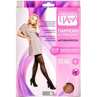 Чулки Tiana 835 антиварикозные 70 Den, 13-15 мм. рт. ст, размер 4, бежевый