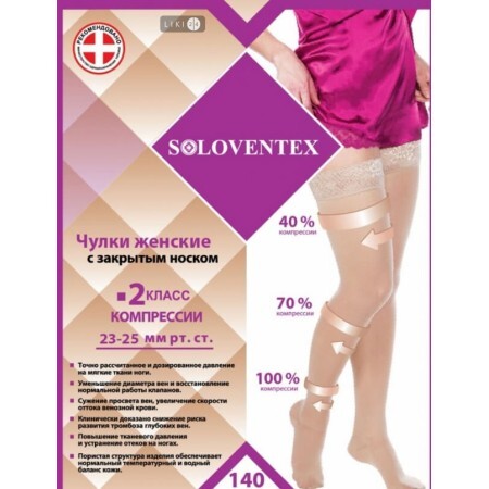 Панчохи жіночі Soloventex з закритим носком 2 клас компресії, низькі