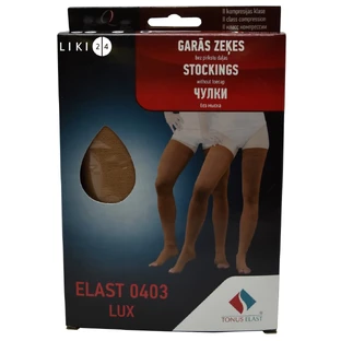 Панчохи Tonus Elast 0403 Lux (23-32 мм. рт.ст) медичні еластичні компресійні універсальні без миска, розмір 4, 2 зріст,  карамельний