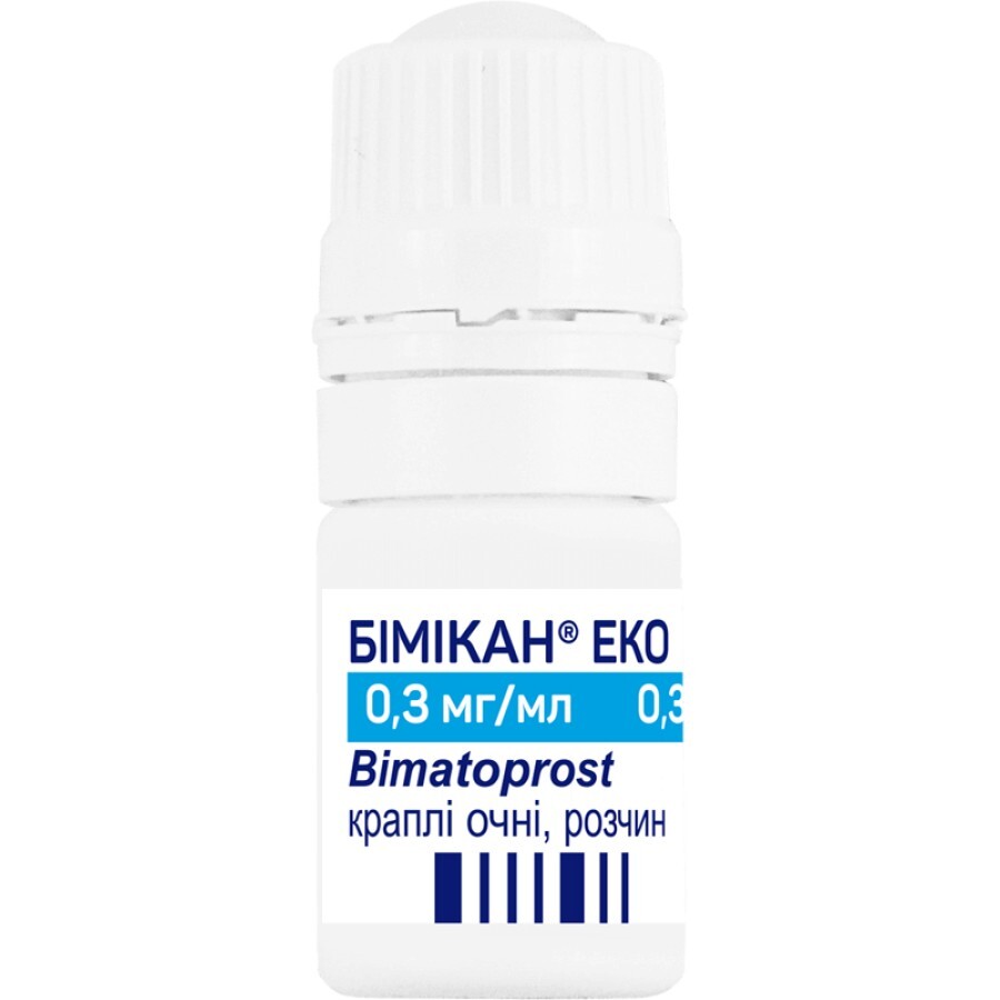 Бімікан Еко крап. очні, р-н 0,3 мг/мл фл.-крапельн. 3 мл: ціни та характеристики