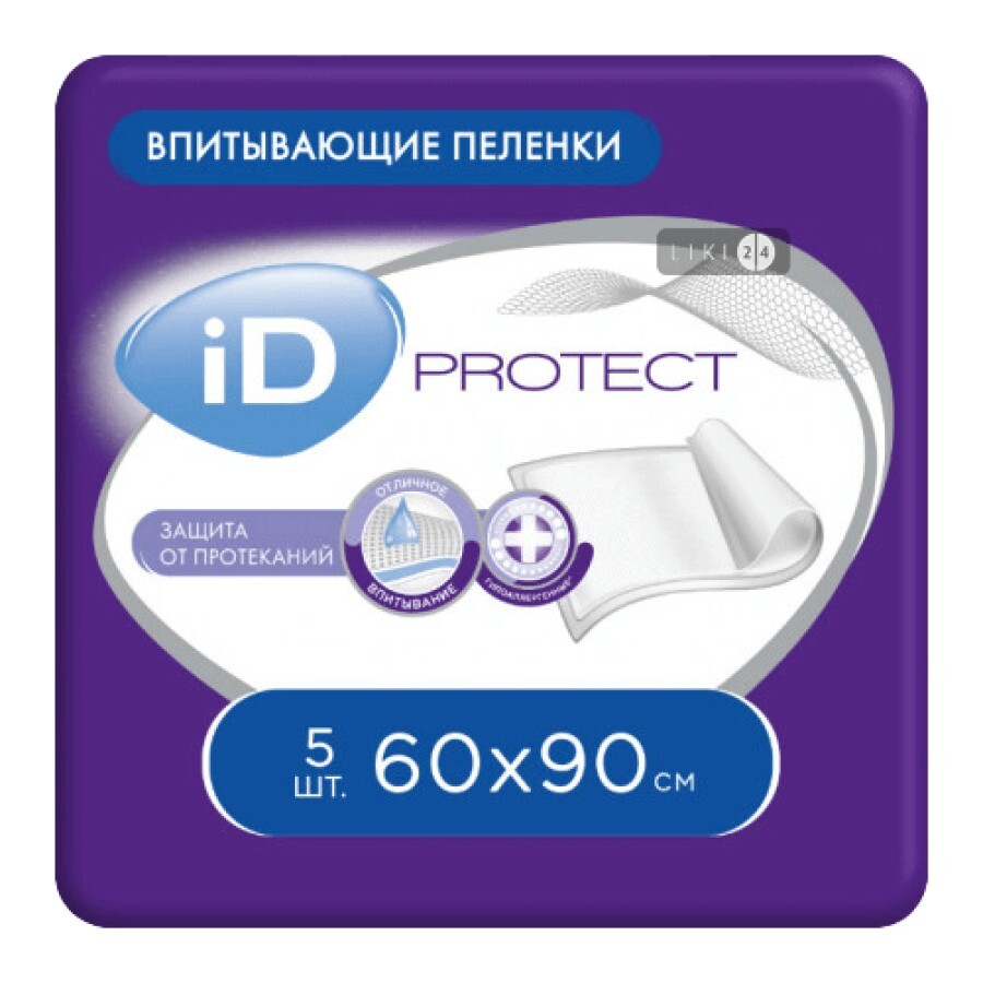 Пеленки гигиенические iD Protect Plus, 60 x 90 №5: цены и характеристики
