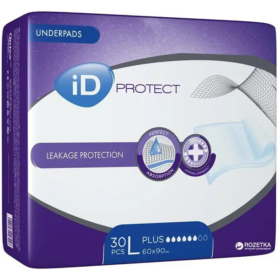 Пеленки гигиенические iD Protect Plus, 60 x 90 №30: цены и характеристики
