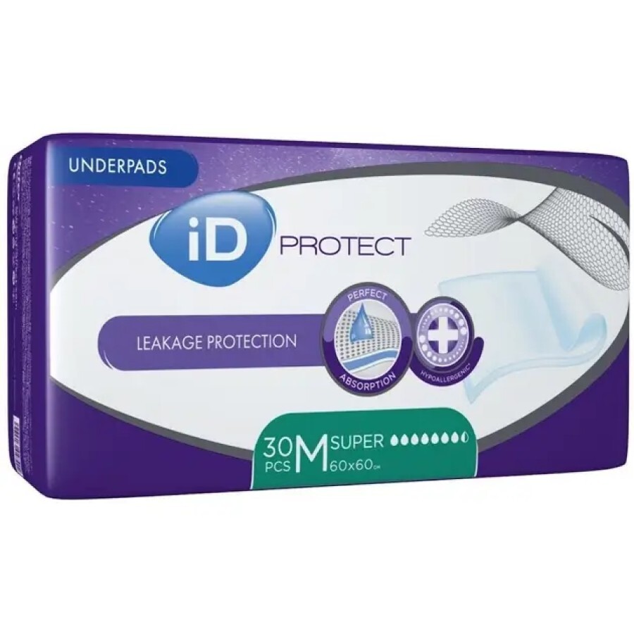 Пелюшки гігієнічні iD Protect Super , 60 x 60 №30: ціни та характеристики