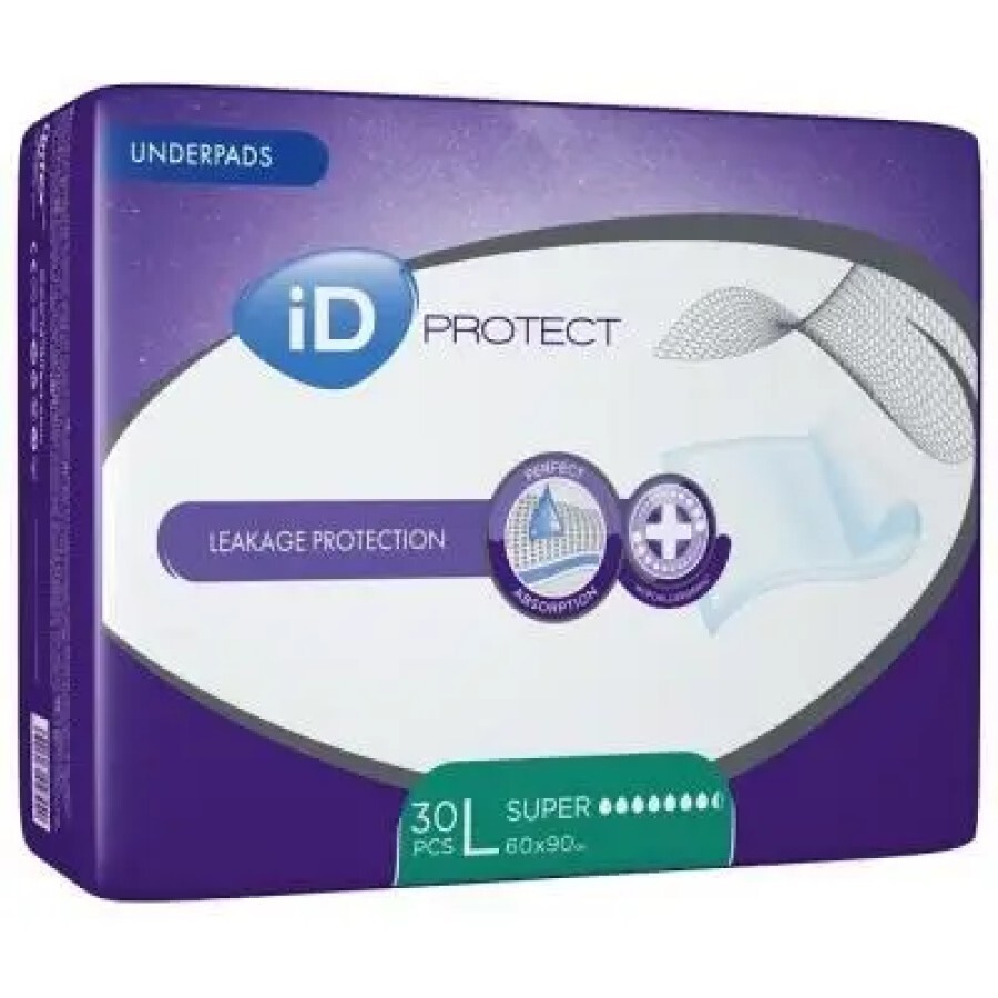 Пелюшки гігієнічні iD Protect Super, 60 x 90 №30: ціни та характеристики