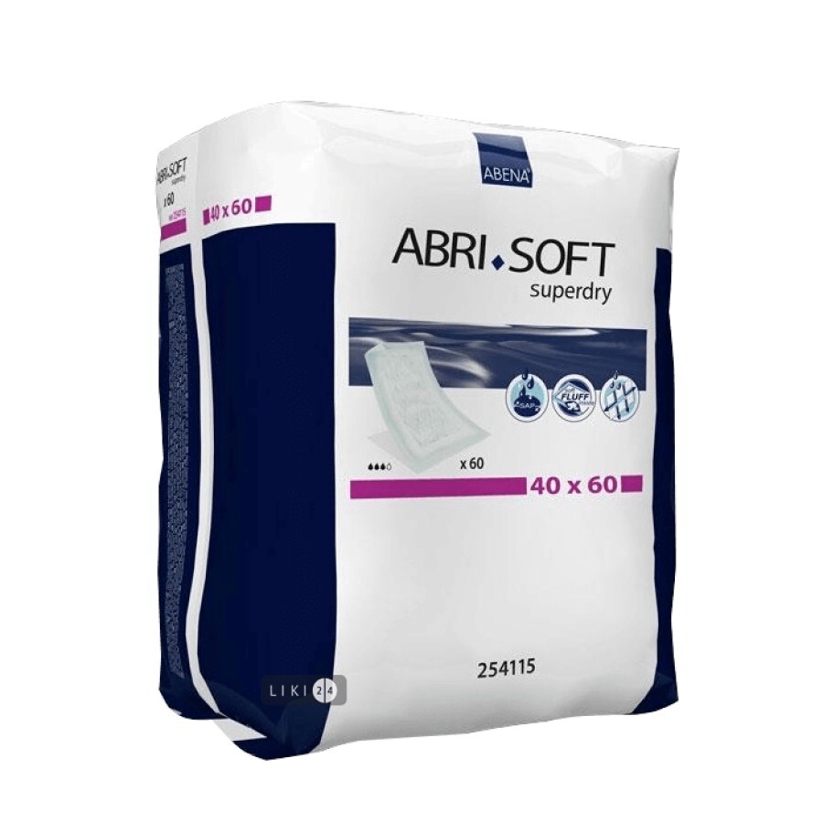 Одноразові пелюшки Abena Abri-Soft Underpads Superdry 40x60 см 60 шт: ціни та характеристики