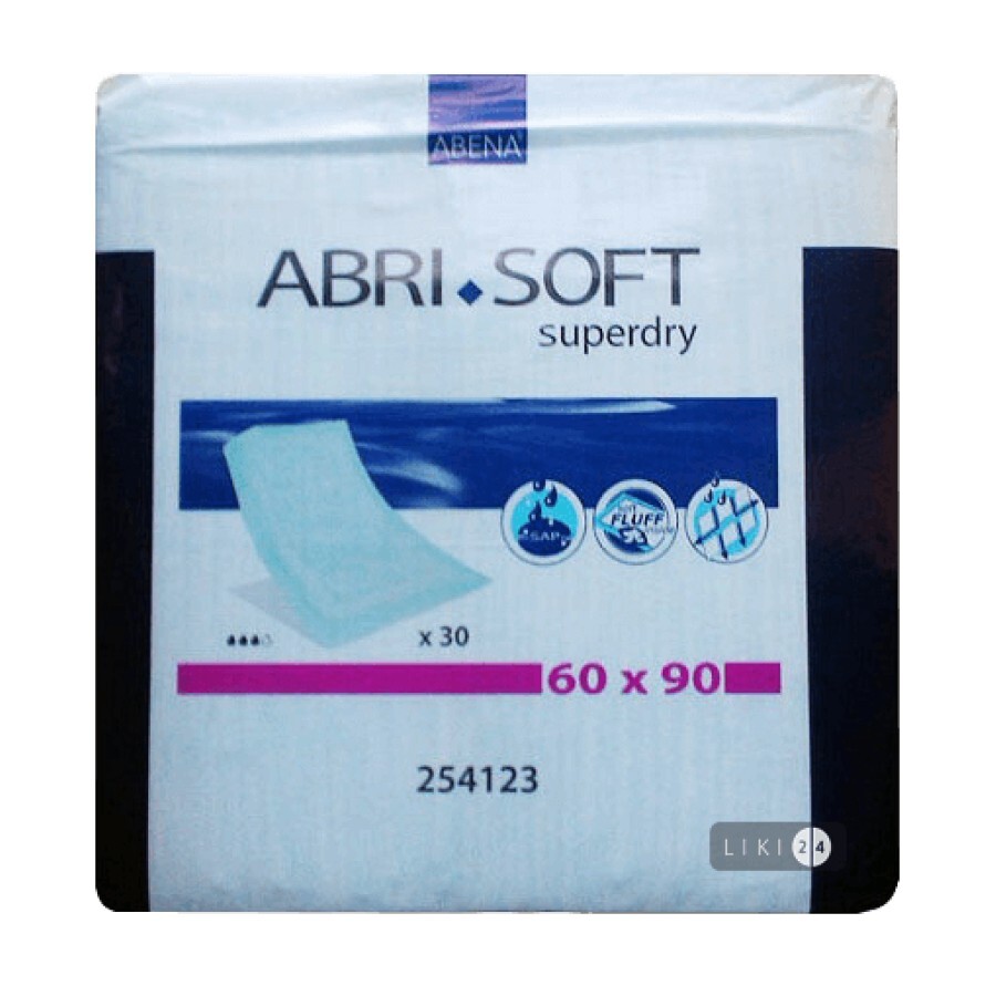 Одноразовые пеленки Abena Abri-Soft Underpads Superdry 60x90см 30 шт: цены и характеристики