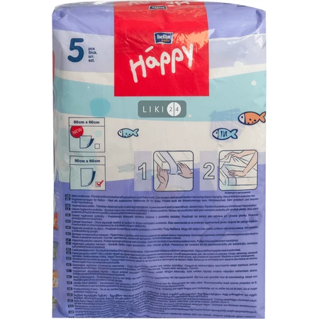 Пелюшки для немовлят Bella Baby Happy 90x60 см 5 шт: ціни та характеристики
