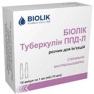 Биолек Туберкулин ППД-Л р-р д/ин. 2 ТЕ/доза амп. 1 мл, (10 доз) №10