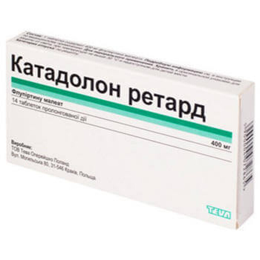Катадолон ретард таблетки пролонг. дії 400 мг блістер №14