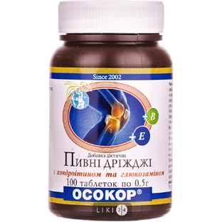 Пивні дріжджі "осокор" з хондроітином і глюкозаміном табл. 0,5 г №100