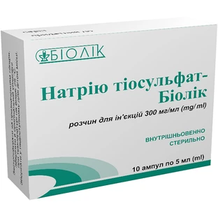Натрію тіосульфат-Біолік р-н д/ін. 300 мг/мл амп. 5 мл №10