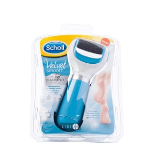 Пилка електрична роликова Scholl Velvet Smooth Diamond Crystals для видалення грубої шкіри стоп Блакитна 1 шт
