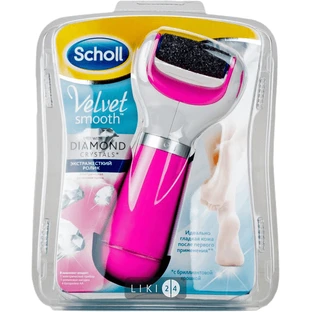 Пилка електрична роликова Scholl Velvet Smooth Diamond Crystals для стоп рожева