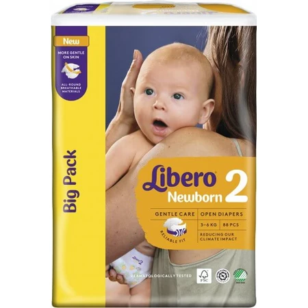 Подгузники Libero New Born 2 3-6 кг, № 88: цены и характеристики