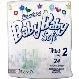 Подгузники детские BabyBaby Soft Standart Mini розмір 2 (3-6 кг) №24