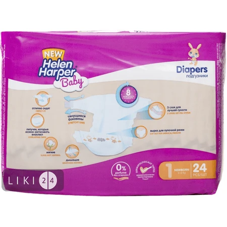 Подгузники Helen Harper Baby Newborn 2-5 кг 24 шт: цены и характеристики