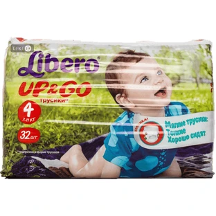 Підгузки-трусики Libero Up&Go розмір 4 7-11 кг 32 шт