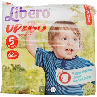 Підгузки-трусики Libero Up&Go Maxi Plus розмір 5 10-14 кг 68 шт