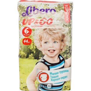 Подгузники-трусики Libero Up&Go XL размер 6 13-20 кг 44 шт