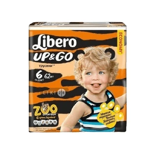 Подгузники-трусики Libero Up&Go XL размер 6 13-20 кг 62 шт