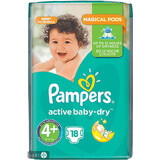 Подгузники Pampers Active Baby Maxi Plus 4+ 10-15 кг 18 шт
