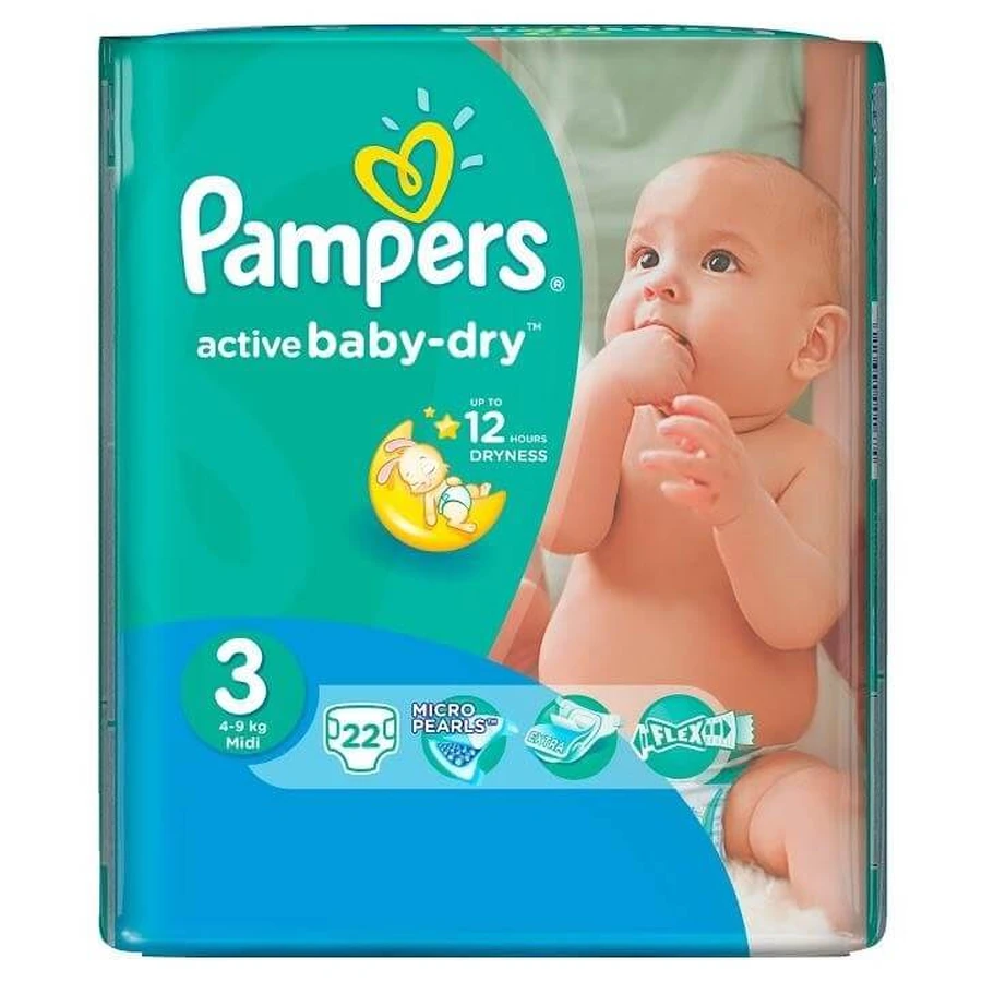 Підгузки Pampers Active Baby 3 Midi 6-10 кг 22 шт: ціни та характеристики