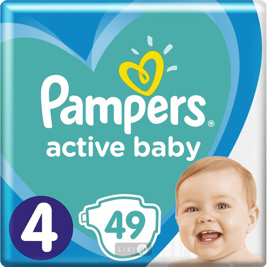 Підгузки Pampers Active Baby Maxi Plus 4+ 49 шт: ціни та характеристики