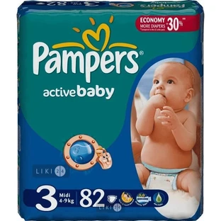 Подгузники Pampers Active Baby Midi 4-9 кг 82 шт