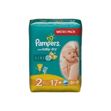 Подгузники Pampers New Baby-Dry Mini 2 3-6 кг 17 шт