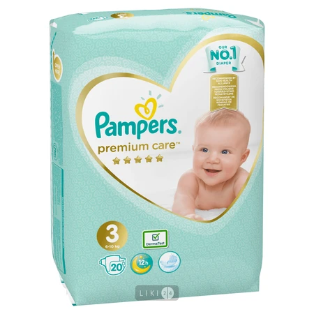Подгузники Pampers Premium Care 3 Midi 6-10 кг 20 шт: цены и характеристики