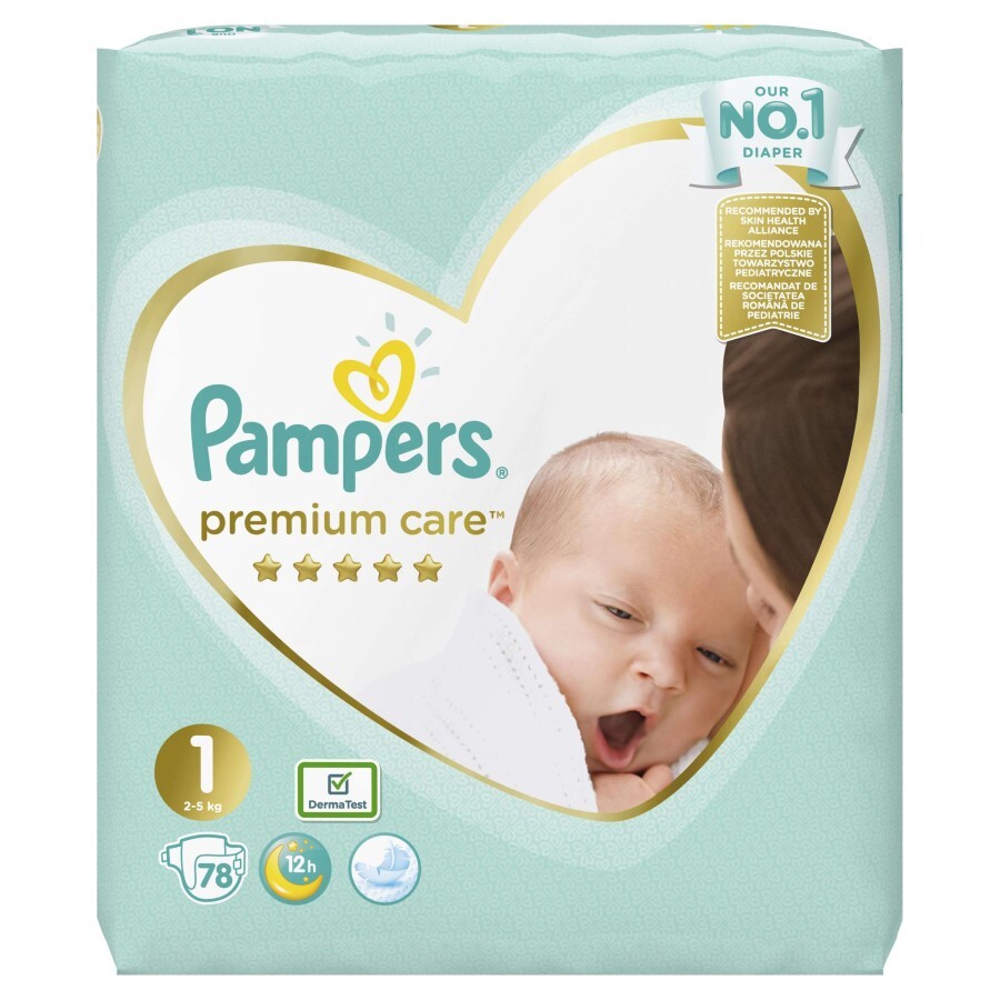 Подгузники Pampers Premium Care Newborn 1 2-5 кг 78 шт: цены и характеристики